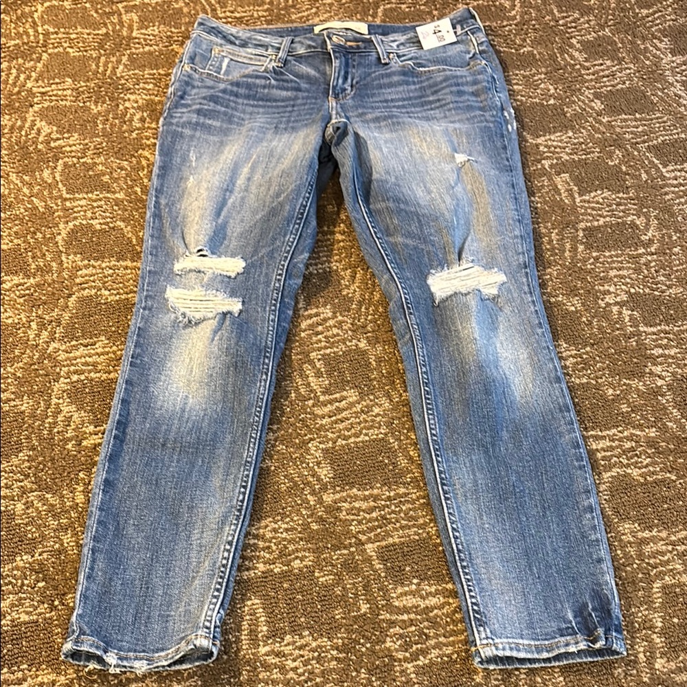 Women's Blue Distressed Jeans